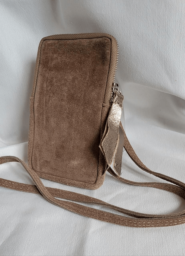 Pochette téléphone bi-matière 