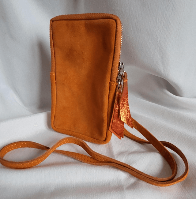 Pochette téléphone bi-matière 