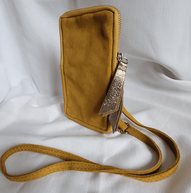 Pochette téléphone bi-matière 